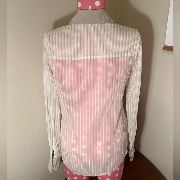 Tory Burch Misty Silk Blouse Ivory Combo Size 0 XS - Picture 12 of 15